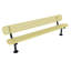Banc orange perforé de 2,44 m (8 pi) avec dossier et surface plane.-1211726154-1211726155