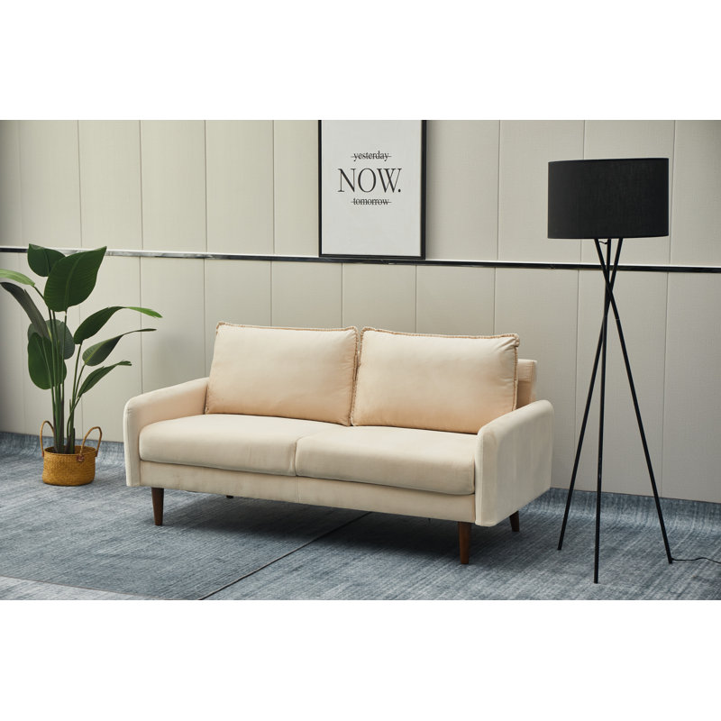 Emteas 69'' Velvet Sofa, Beige