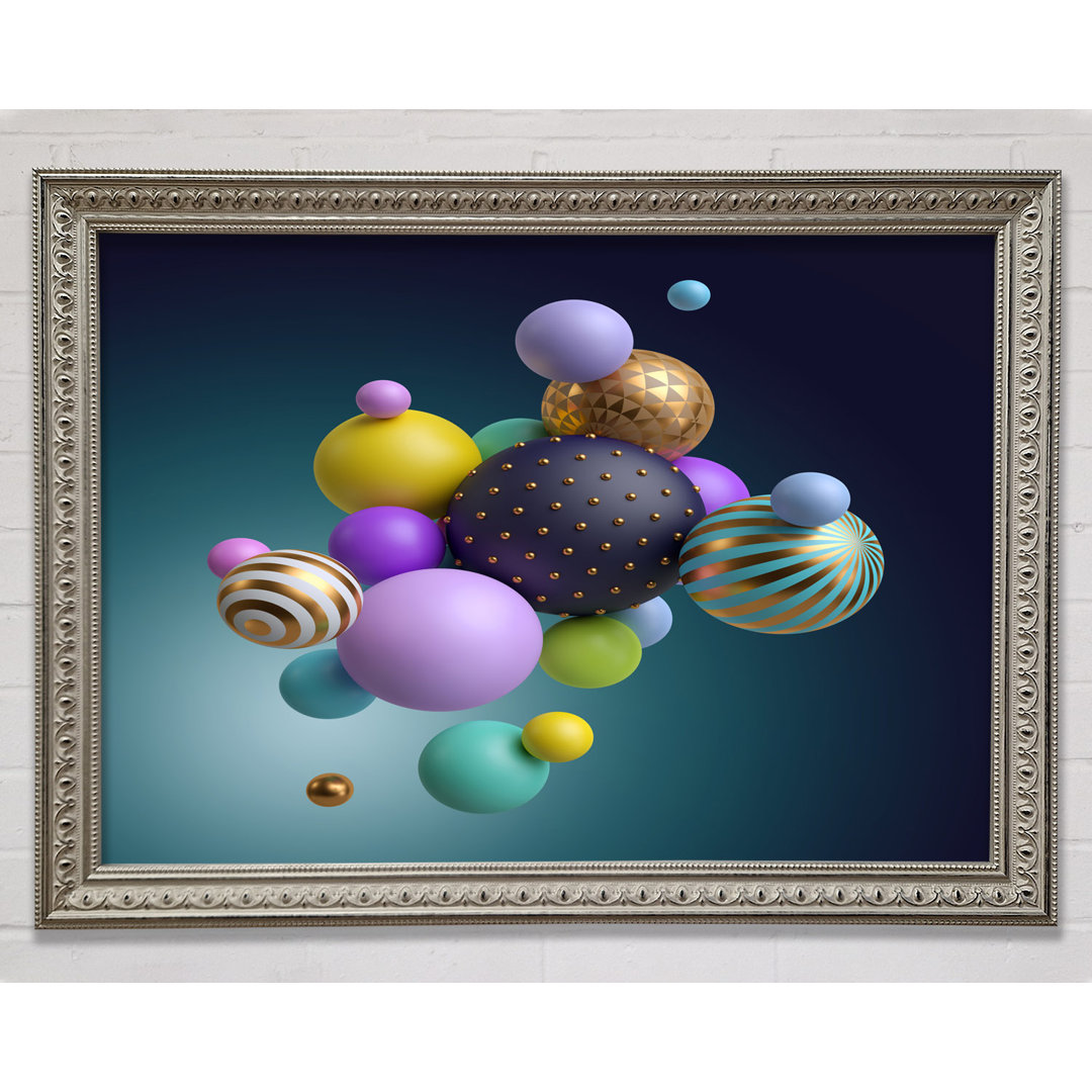 Gerahmtes Poster Spheres Of Three Dimensional Abstract