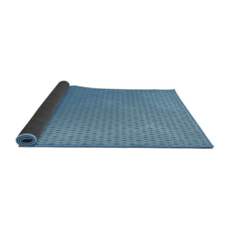 Tapis de zone bleue à motifs, Rond 5 pi