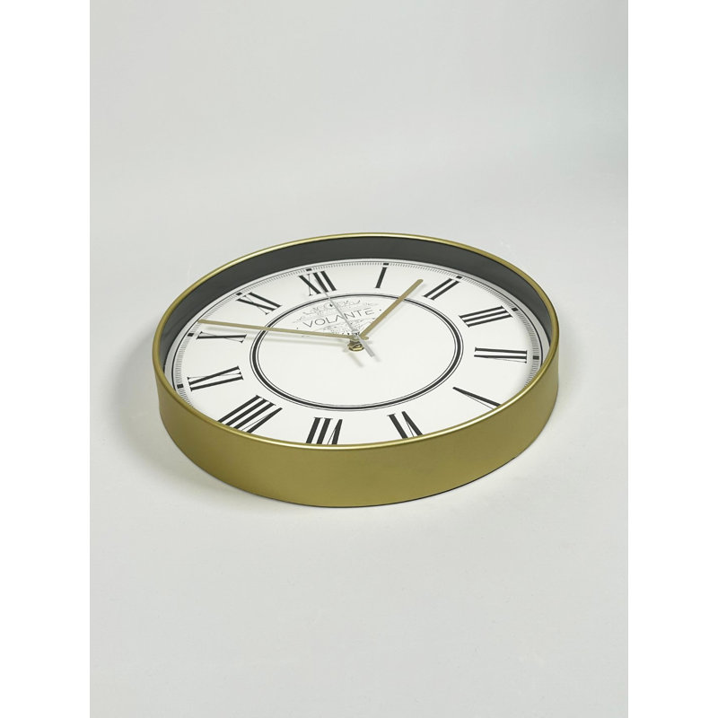 Amary Wall Clock, Gold/White