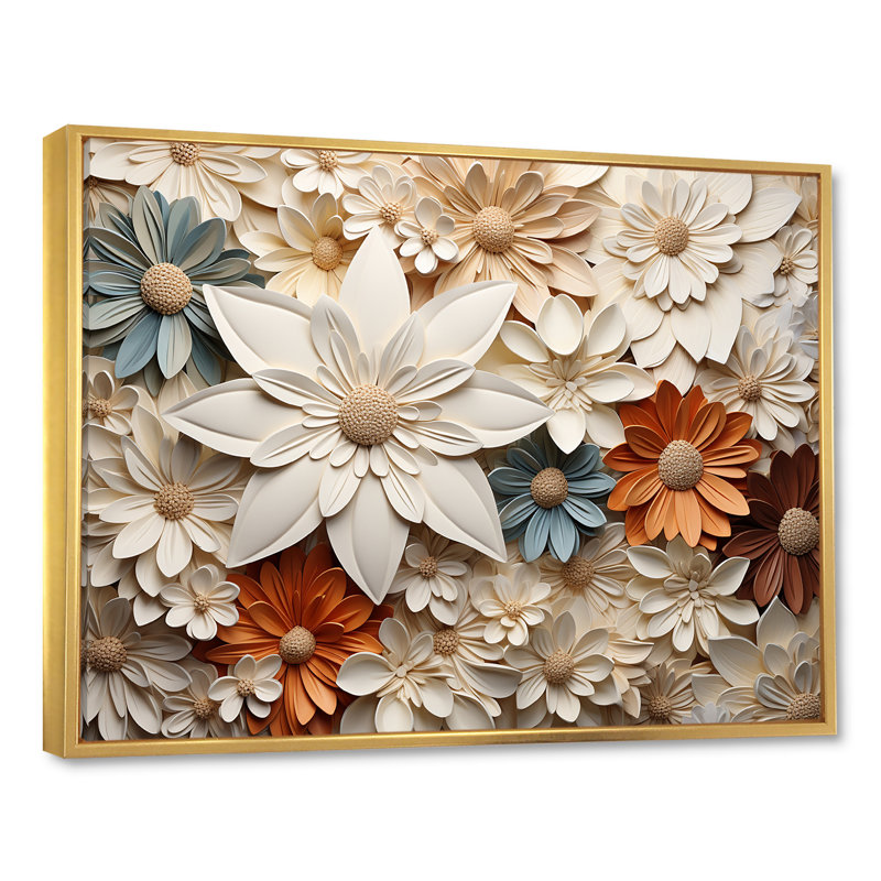 «Elegant Minimalisme Florals In Every Season II», reproduction sur toile, Cadre flottant doré, H 12 po x l 20 po