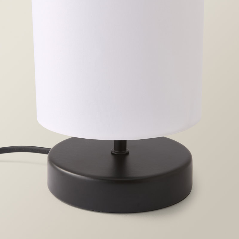 Romica Metal Table Lamp, Matt Black, White, No