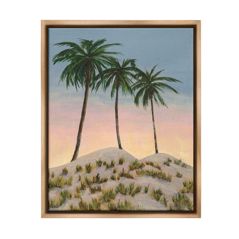 «Palm Trees On Hill Floater Frame» par Michael Willett sur, Cadre flottant orme Montalcino, H 31 po x l 25 po
