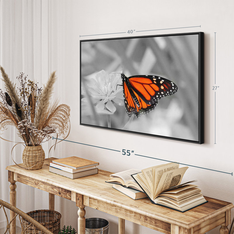 «Orange Butterfly Wonder Wall Art», H 27 po x l 40 po
