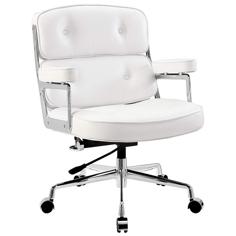 Beecroft Genuine Leather Task Chair, White