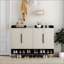 Armoire de rangement pour chaussures moderne à 4 portes avec tablettes réglables, organisateur durable et élégant pour le vestibule et le salon