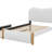 Upholstered Bed With Trundle Platform Bed Frame With Wood Supporting Feet-2075569653