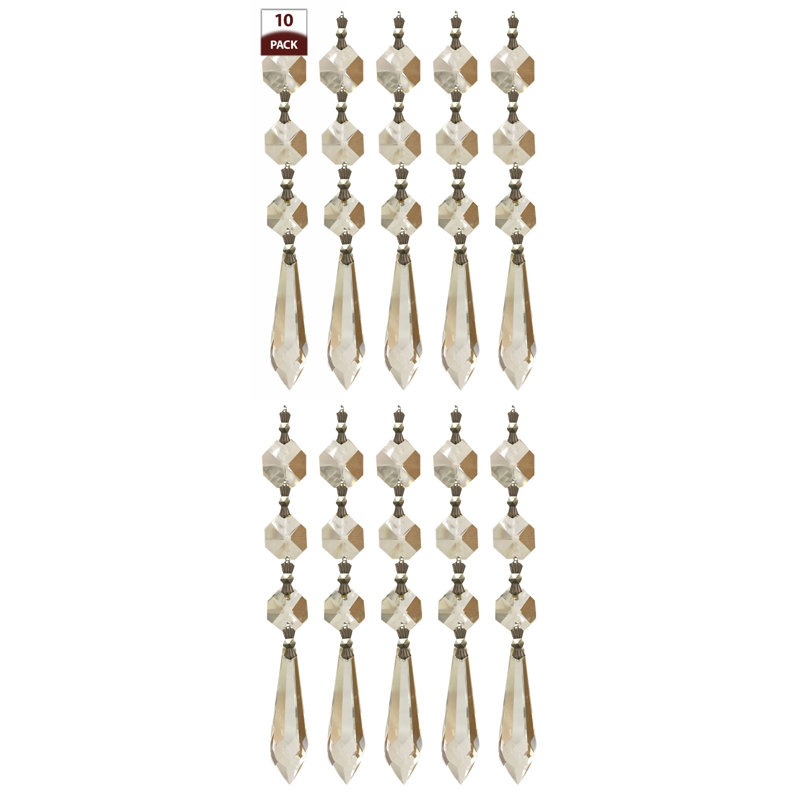 Glaçone en u à prisme cristal de remplacement lustre, Trois perles
