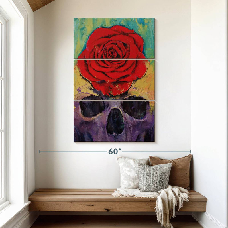 Hitzel Skull Rose, 50" H x 32" W