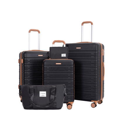 5-Piece Set (20"24"28 +a travel bag and a toiletry bag) ,Hard Case Spinner Wheels ABS Luggage Sets with TSA Lock Carry On Suitcase Luggage