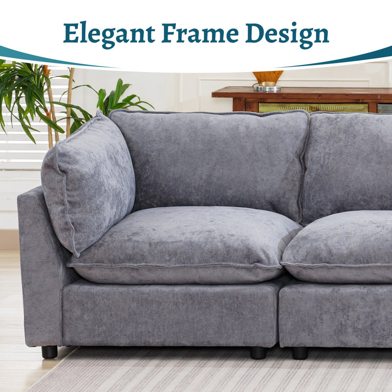 106.77” W Oversized 6-Seater Modular Sofa | Comfort & Style