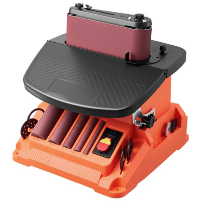 Oscillating Belt and Spindle Sander, 2400RPM Benchtop Spindle Sander with 5/8" Stroke, 5 Sleeves (1/2" - 2") and 24" x 3.86" Sanding Belt for Woodworking, Furniture Finishing, DIY Projects