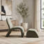 24.8" Wide Modern Armless Chenille Accent Chair with Storage Ottoman for Living Room-277843995