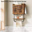Pharmacie, armoire murale de salle de bain double avec barre à serviettes, tablette réglable, 2 crochets, armoire de rangement au-dessus de la toilette, pour chambre à coucher, cuisine, brun rustique