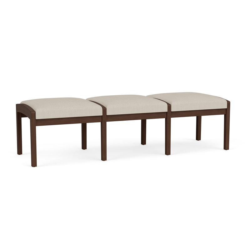 Banc en bois 3 places Lenox, Noyer Riftwood, Plot Line neutre
