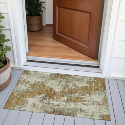 Tapis terre cuite lavable à la machine intérieur / extérieur Xhevrie