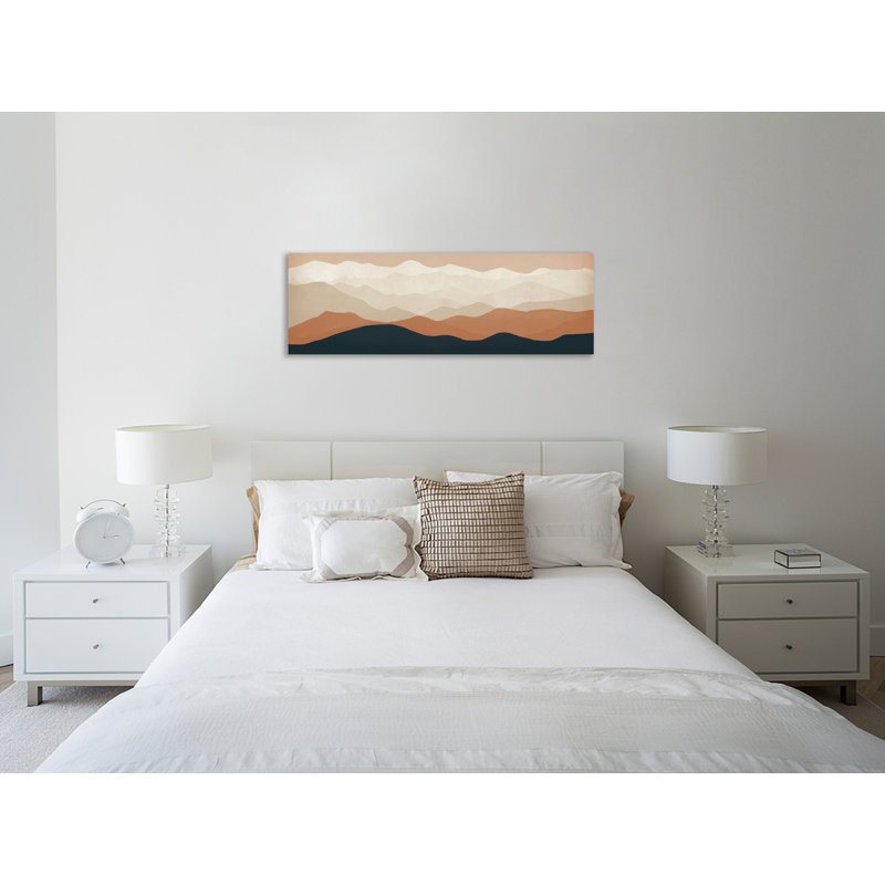 «Terra Cotta Sky Mountains», toile tendue par Ryan Fowler, H 15 po x l 45 po x P 1,5 po