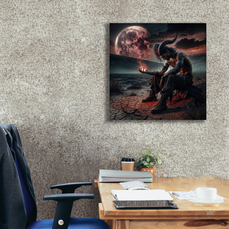 «Under Full Moon» par KIR.DART, art mural sur toile, H 26 po x l 26 po x P 1,5 po