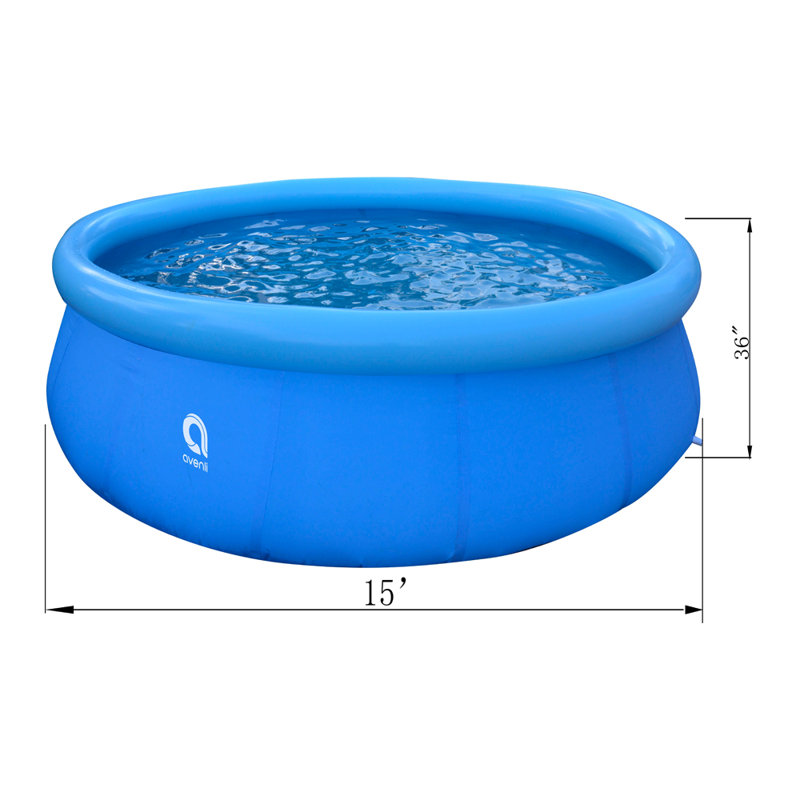 JLeisure Round Inflatable Pool 36 H x 180 W x 180 L , with Pump Included