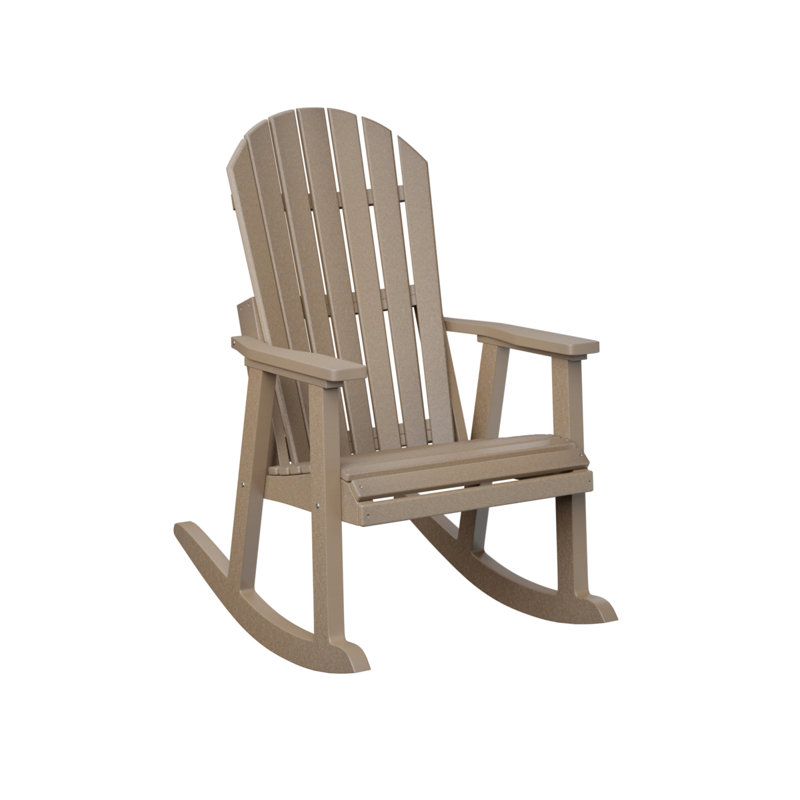 Comfo Back Outdoor Rocker Chair, Weatherwood