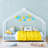 Montessori Low-Profile Metal Canopy Kids House Bed-33981601