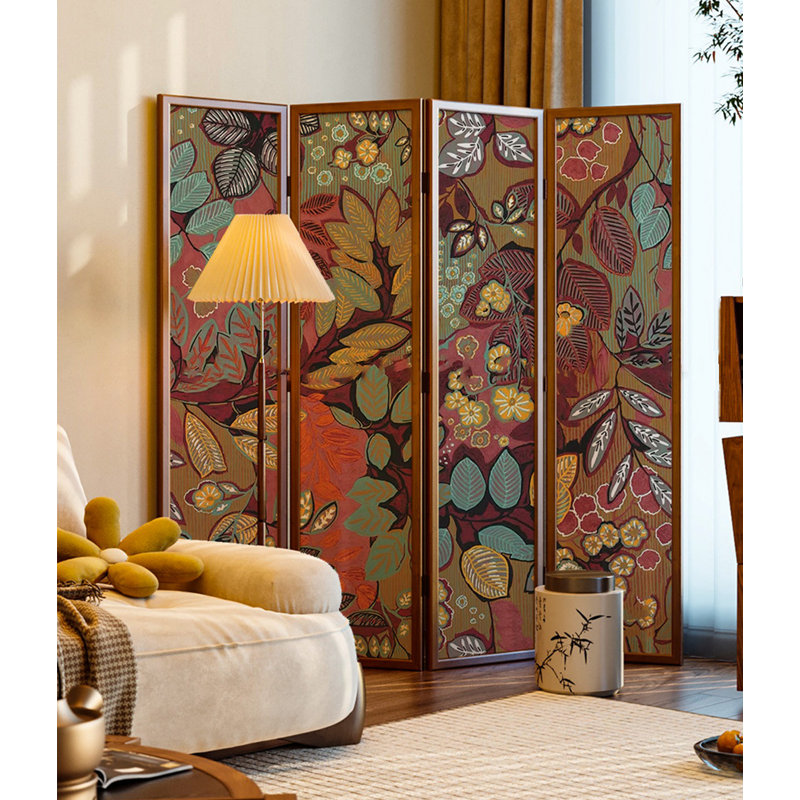 Paravent de chambre à coucher Qoiqisha, 4, 70.9" H x 70.9" W x 1.4" D