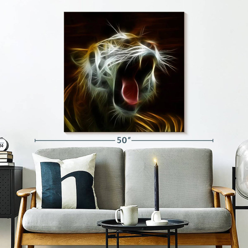 Brampt Tiger Yawn, 33" H x 33" W