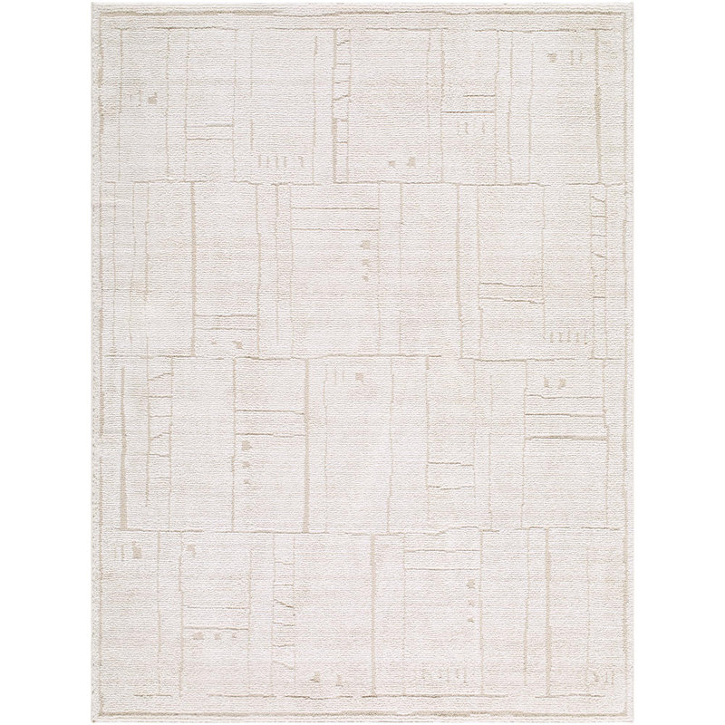 ELLE Decor X Livabliss Alma Machine Woven Rug, Rectangle 5'3" x 7', Cream