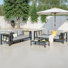 Ensemble de conversation pour patio pour 6 personnes avec coussins et accoudoirs de rangement
