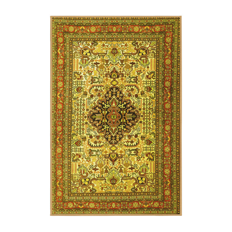 Tapis traditionnels jaunes 1361, Rectangle 2 pi x 3 pi