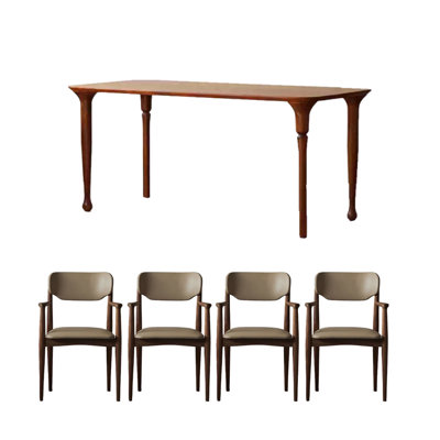 Cherry wood vintage dining table set