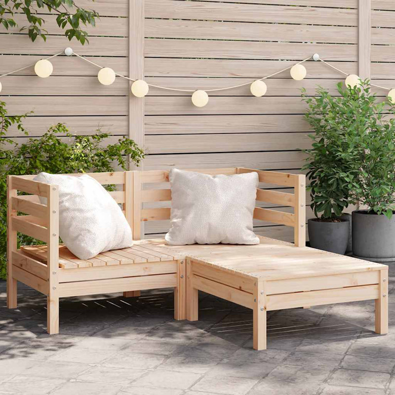 Swanley 127cm Wide Wood Loveseat, Light Brown