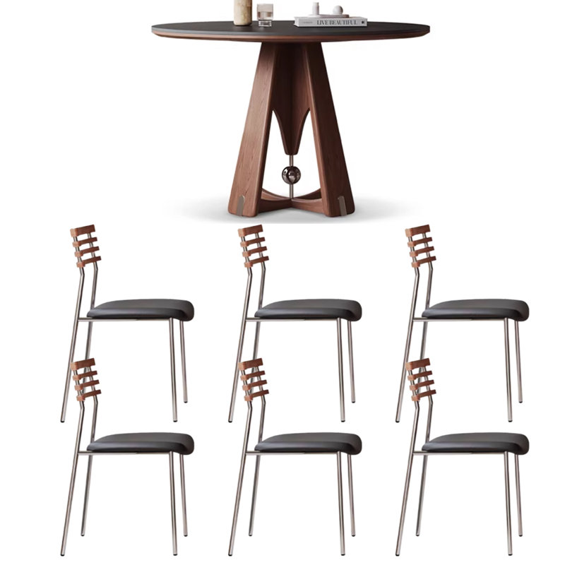 Ensemble de table et chaises Light Luxury, 7 pièces : table, 6 chaises, H 29,52 po x l 47,24 po x P 47,24 po