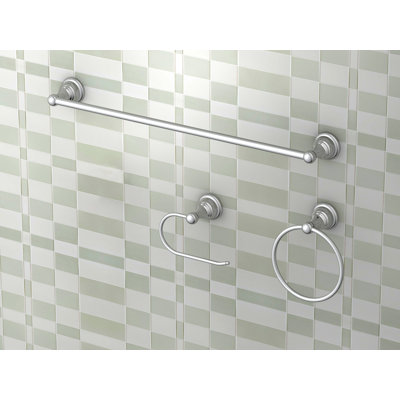 Vetta 3-piece Bathroom Hardware Set With Towel Ring, Toilet Paper Holder And 24 In. Towel Bar In Chrome