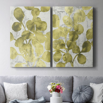 Green Leaf Shimmer I-Premium Gallery Wrapped Canvas -Ready to Hang