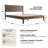 King Size Solid Wood Bed Frame with Headboard & Footboard Platform Bed, 12 Strong Slatted Base, Metal Legs, No Box Spring Needed, Easy Assembly, Anti-Slip & Noise-Free, Walnut Finish-1172597955-1172597959