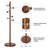 Solid Rubberwood Freestanding Coat Rack With 9 Hooks And Weighted Base