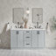Meuble-lavabo double rectangulaire 60 po avec comptoir en quartz de Carrare Ariel Kelly-105988744