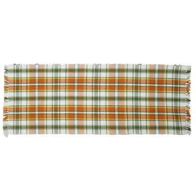 F Fall Harvest Plaid Table Runner