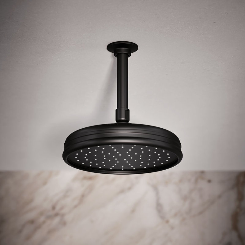 Traditional Rain Shower Head, Matte Black