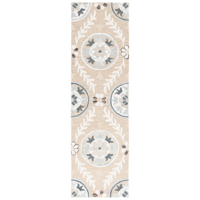 Jardin Hand Tufted Wool Cotton Floral Rug in Ivory/Beige