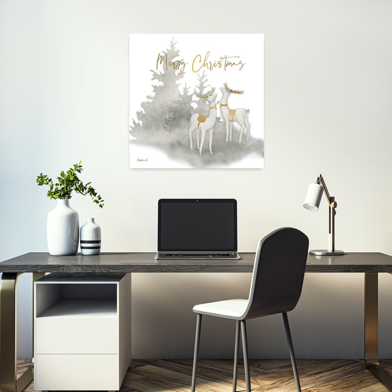 Art contemporain hivernal pin, H 18 po x l 18 po