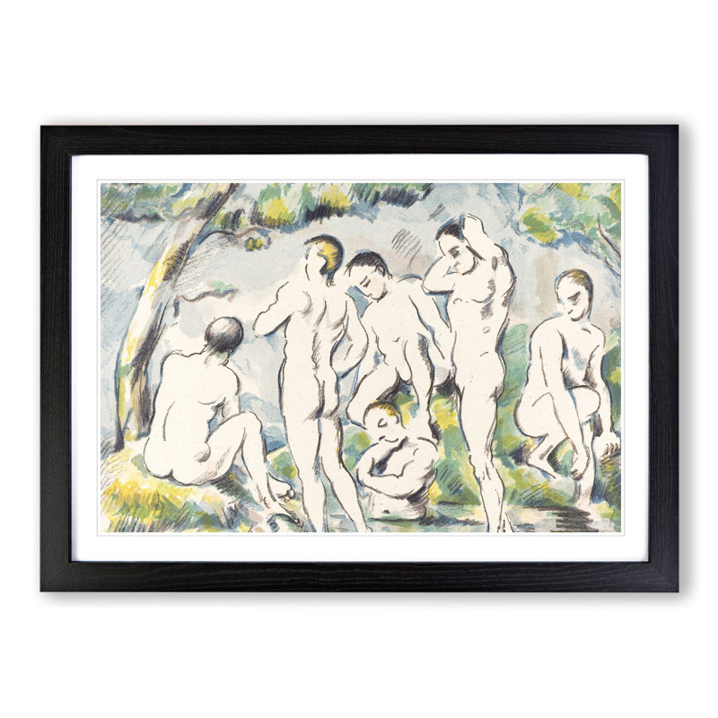 Bathers Vol.6 by Paul Cezanne - Picture Frame Painting, Black Framed, 48cm H x 65cm W x 2cm D