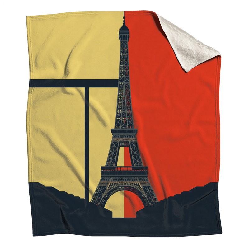 Eiffel Tower Silhouette Blankets, 50in W x 60in H