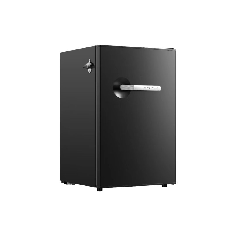 Frigidaire 4.5 Cu. Ft. Retro Compact Refrigerator with Chiller Compartment, Mini Fridge with Built-in Side Bottle Opener, Black