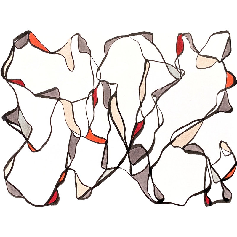 Musing Series 2.1 Print by Susan Arthur, Black Framed Paper, 17.25" H x 21.25" W