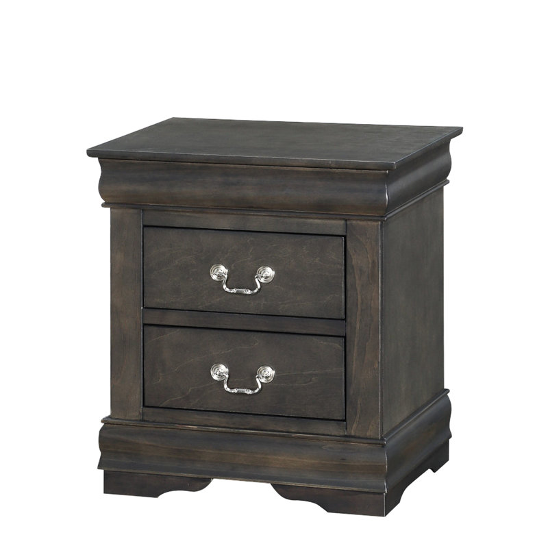 Élégante table de chevet gris foncé - fonctionnelle avec amplement d'espace de rangement