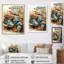 Turquoise Scooter Coastal Flowers - Scooter Canvas Art Print-91293038-91293043