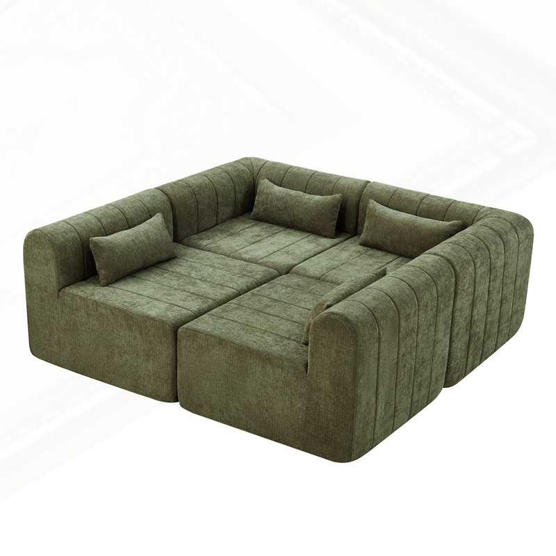 Canapé modulaire modulaire à compression complète, Vert